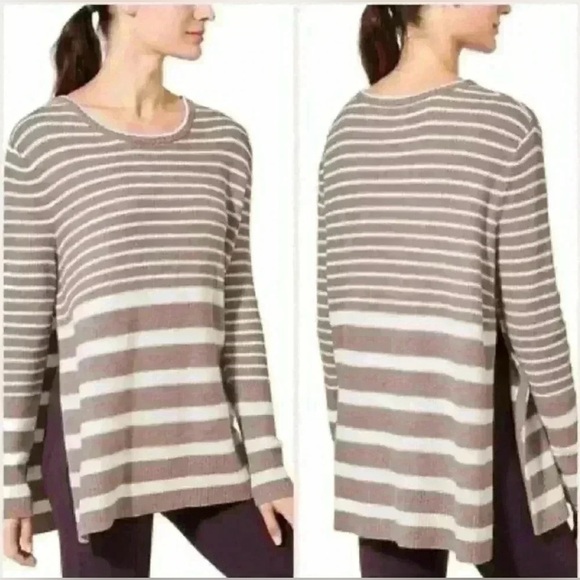 Athleta Women’s Kennewick Side Slit Striped Sweater XXS - Picture 1 of 6